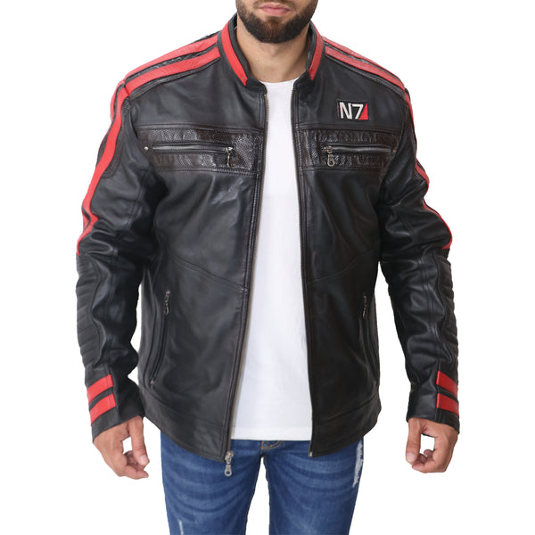 Commander shops Shepard Leather Jacket Motorcycle Cafe Racer Blazer Leather Jacket