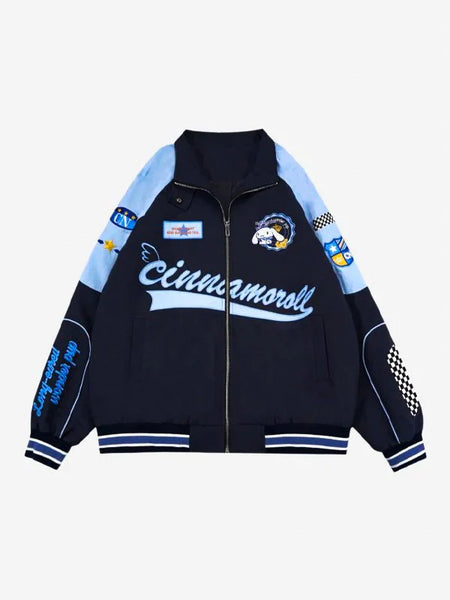 Womens Sanrio Cinnamoroll Blue Racing Jacket | Cinnamoroll Jacket ...