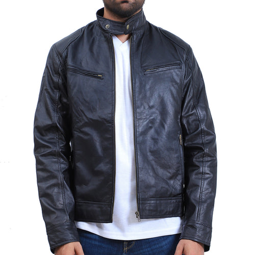 VL550 Men's Cafe Racer Lambskin Motorcycle Leather Jacket – Vance Leather