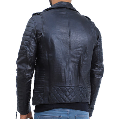 Men's Mystical Black Leather Jacket Biker Real Lambskin Jacket 232