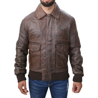 Men's Leather Bomber Jacket | Bomber Jackets For Men - Kara Hub